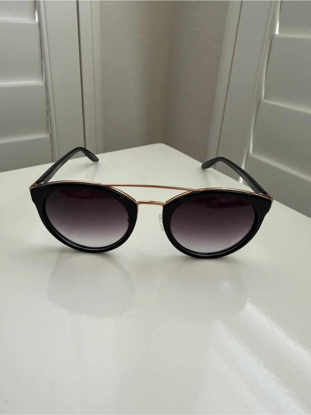Barton Perreira Black Frame Sunglasses with Gold Bridge